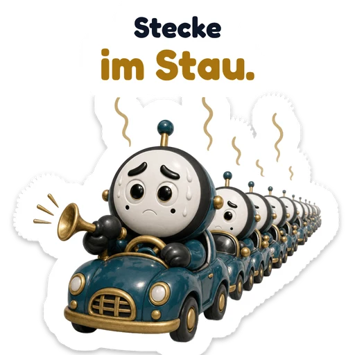 Stecke im Stau.