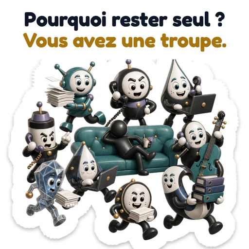 Pourquoi rester seul ? Vous avez une troupe.